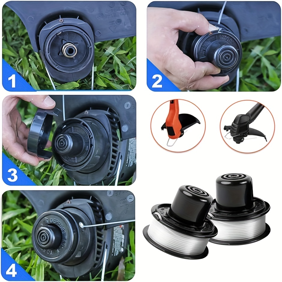 3 Pcs Weed Eater Spools Compatible with Black and Decker RS-136 ST4500  ST1000 ST200 ST3000 ST4000 GE600 CST800 ST6800 String Trimmer Replacement  Spool Line 20ft 0.065 Edger 