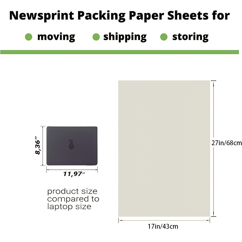 Papier d'emballage pour déménagement, feuilles de papier journal