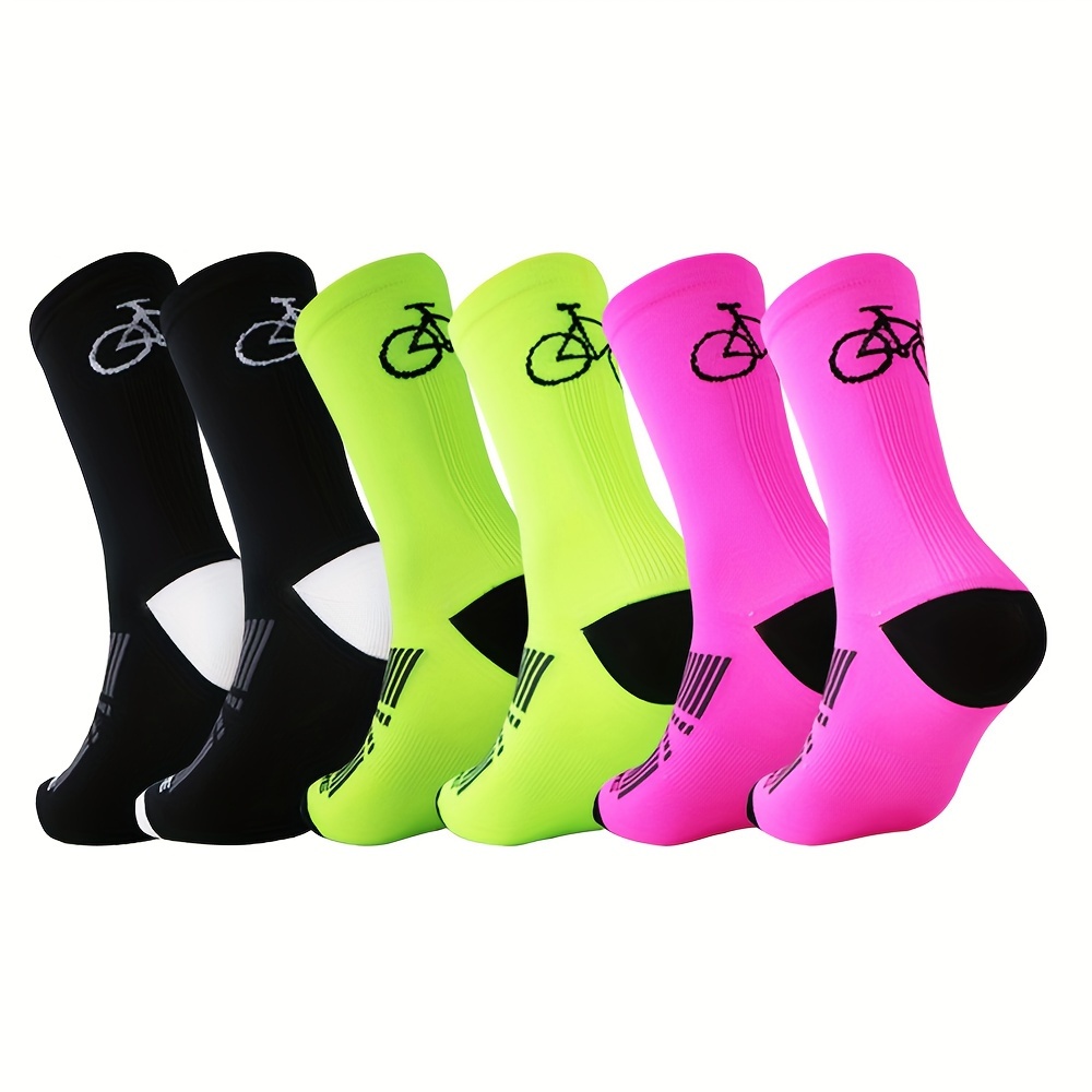 

Chaussettes de Cyclisme - Respirantes, Évacuant l'Humidité pour VTT et Vélo de Route, Taille US