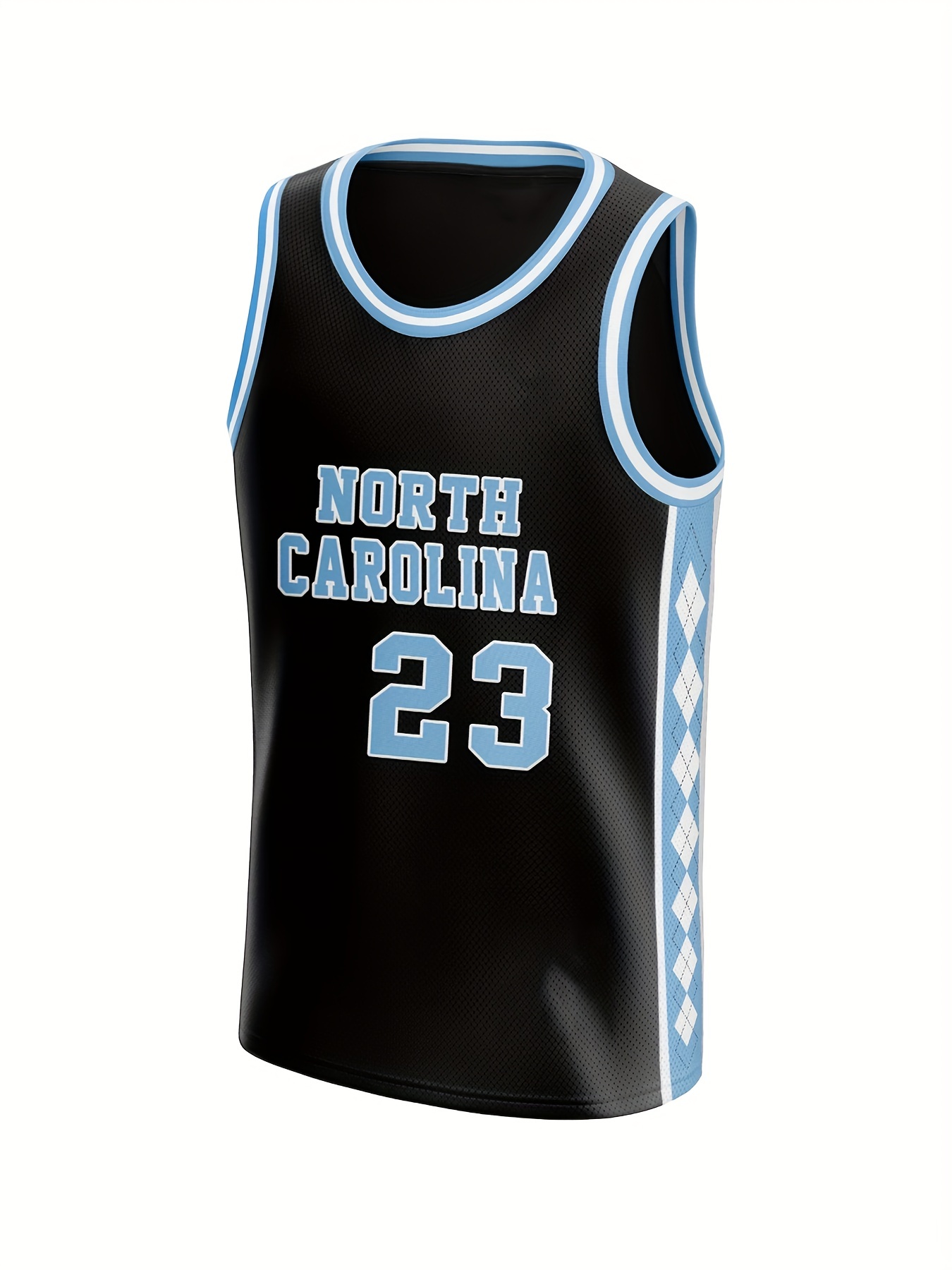 Temu Men's North Carolina #23 Embroidery Basketball Jersey, Vintage Breathable Round Neck Sleeveless Basketball Shirt for Training Competition