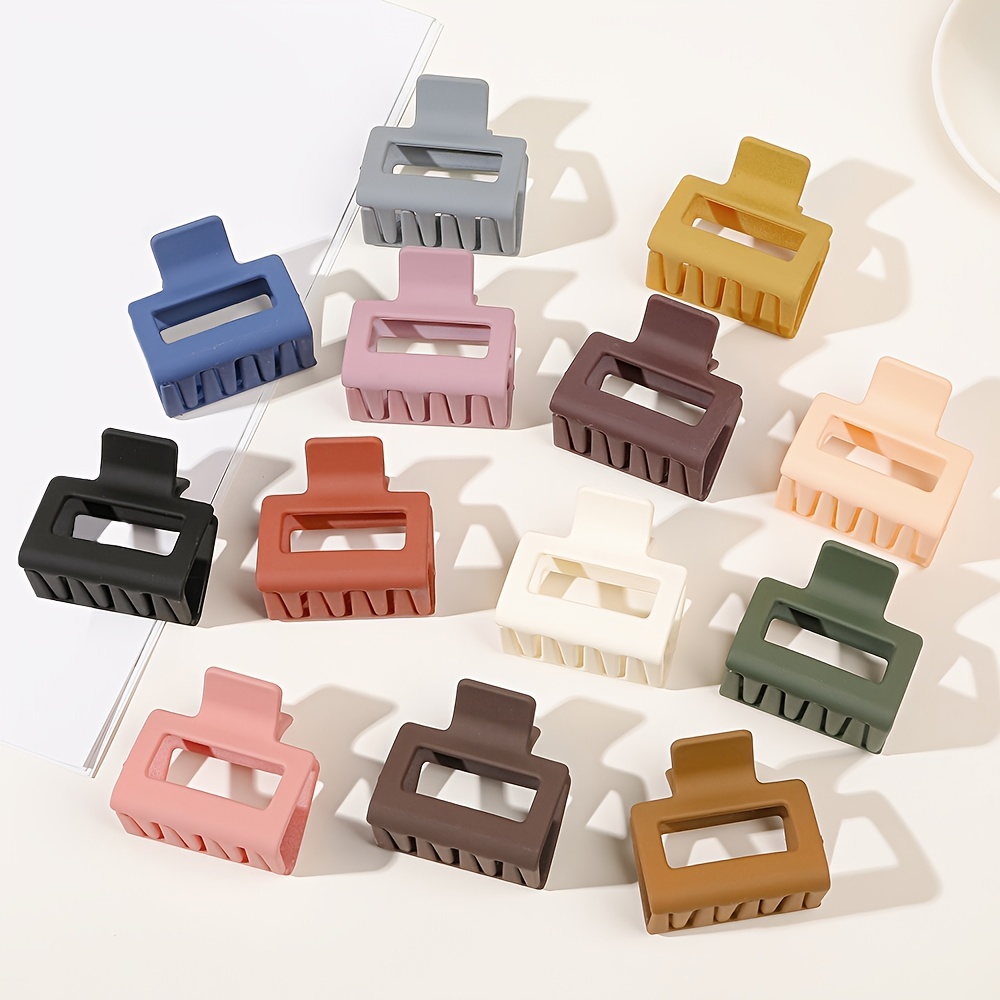 Matte Rectangle Small Hair Claw Clips