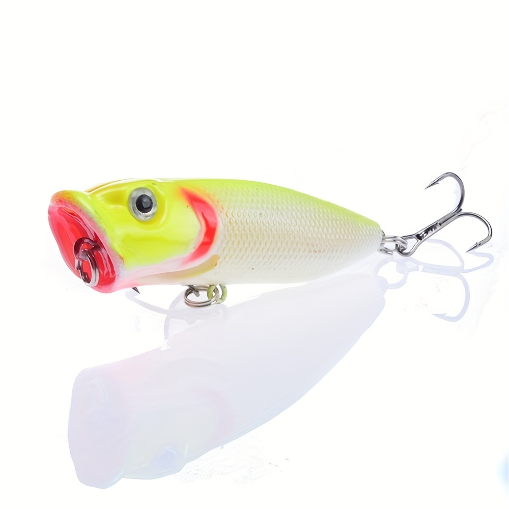 Bionic Floating Popper Fishing Lure 2 Treble Hooks Topwater - Temu Canada