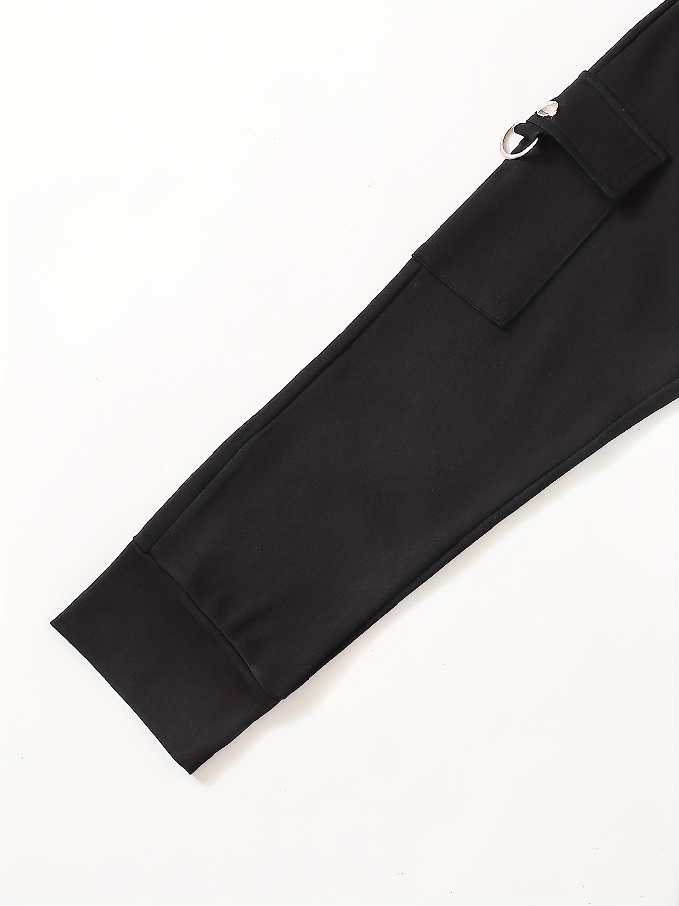Boys Casual Solid Cargo Pants Elastic Waist Jogger Pants