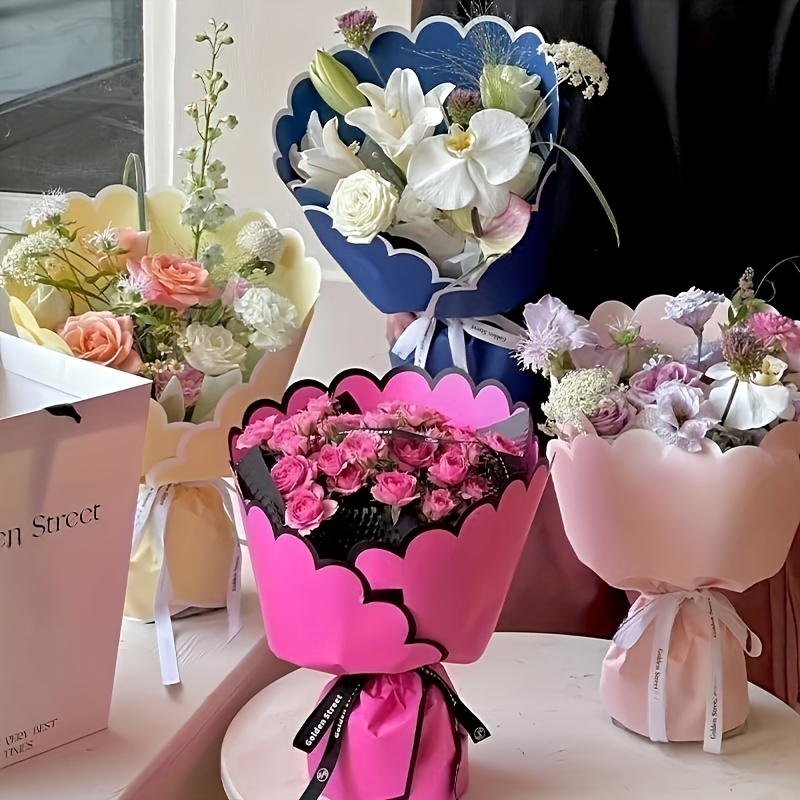 Papel de regalo de algodón coreano, papel de regalo floral no tejido, 10  hojas, suministros para floristería, papel de regalo de ramo de flores