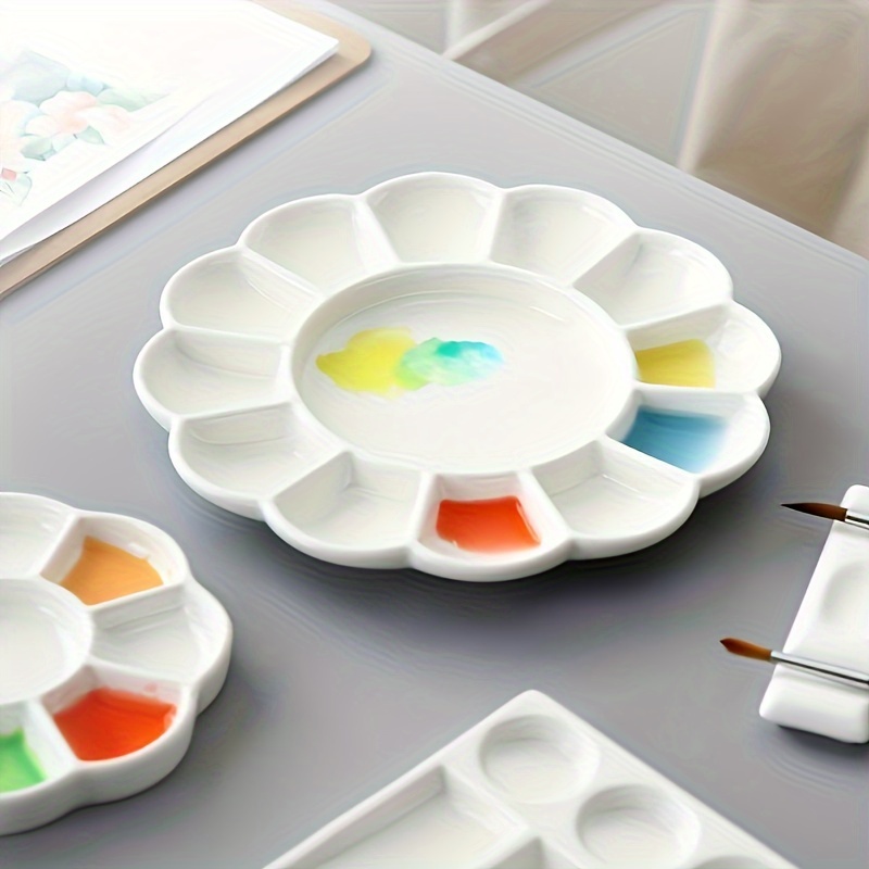 High-quality ceramic watercolor palette plum blossom rectangular