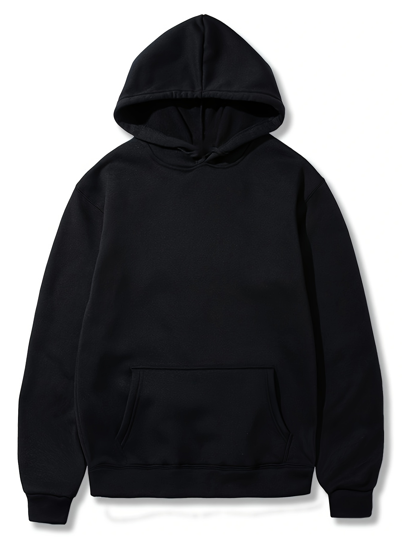Plus Size Men's Solid Hoodies Oversized Hooded Sweatshirt - Temu