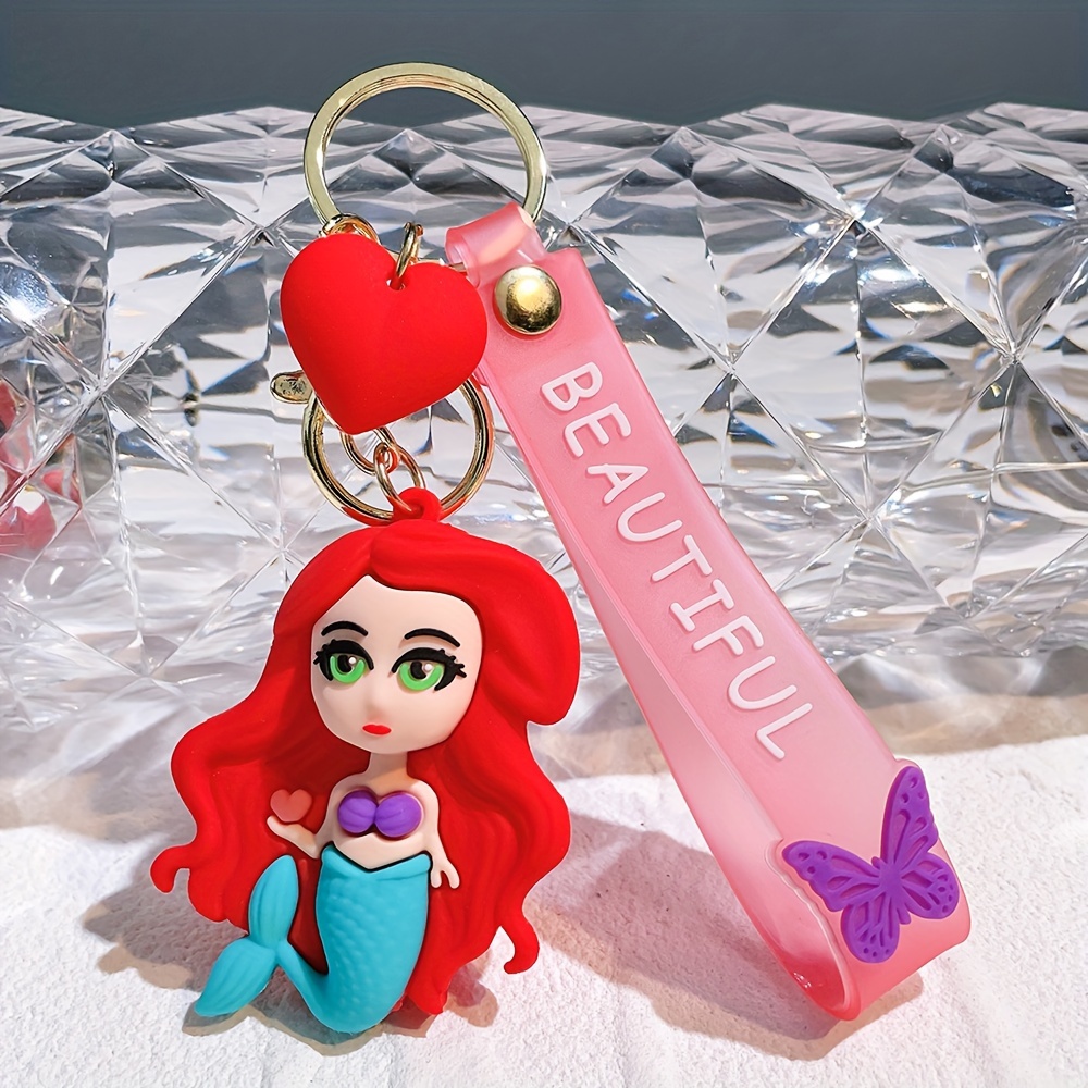 【Mesuca】Lilo and Stitch Keychain Ornament, Portable Silicone Cartoon Figure Pendant, Perfect Car or Bag Accessories,Temu