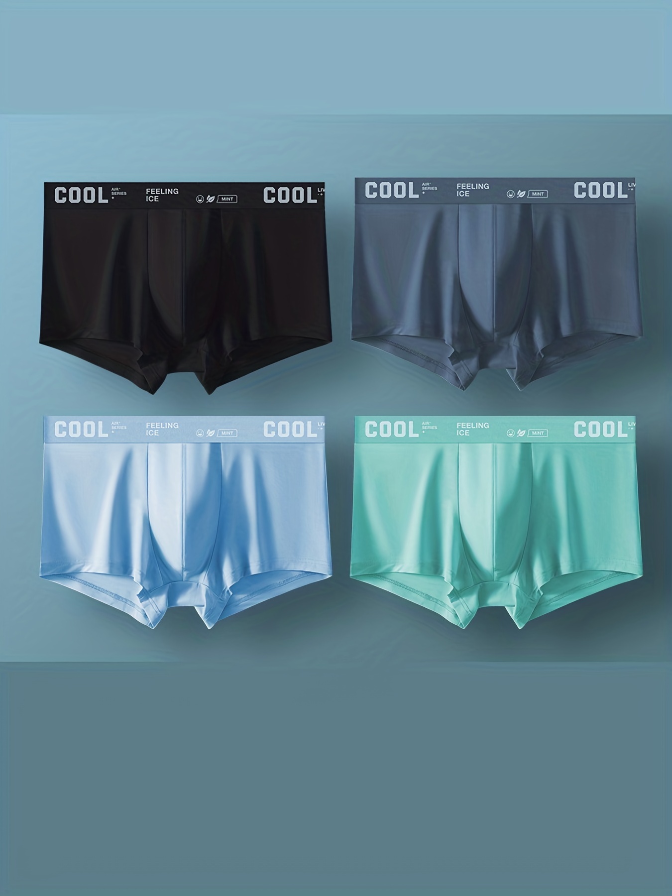 Men's Ice Silk Underwear Breathable Soft Ultra-thin Mesh Boxer Briefs