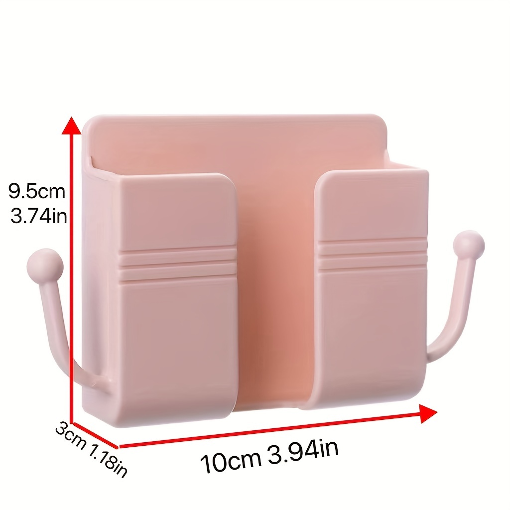 Plastic Three Compartments Wall Hanging Rack Mobile Phone Shelf  Self-assembly Storage Rack (Single Small, Sending Sticky Hook)