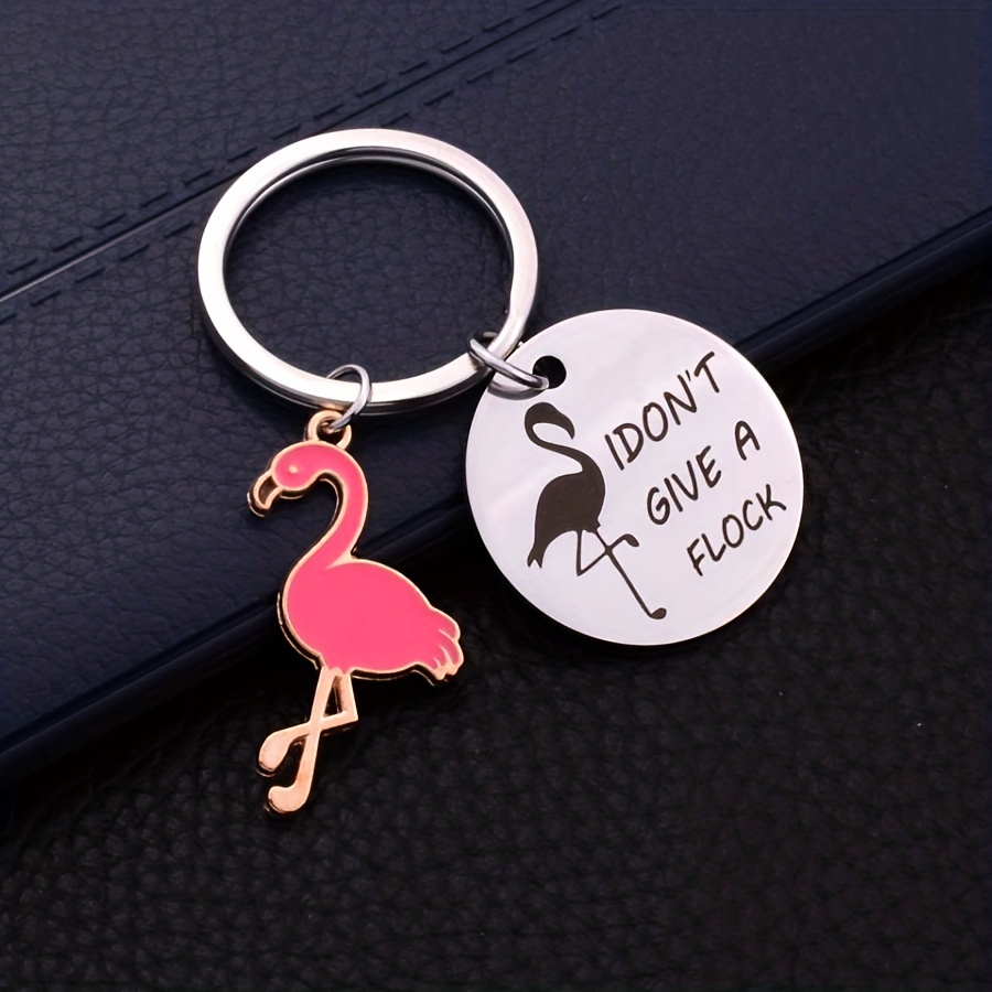 Flamingo Small Backpack Keychain for Girl