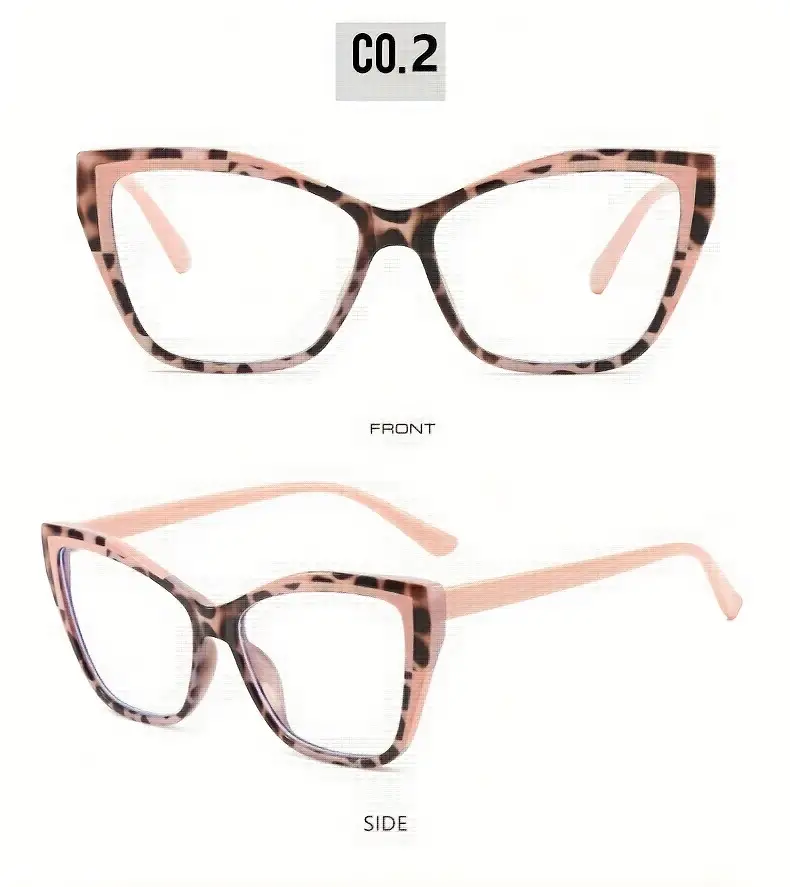 blue light blocking glasses cat eye color block frame clear lens computer glasses spectacles for women men details 11