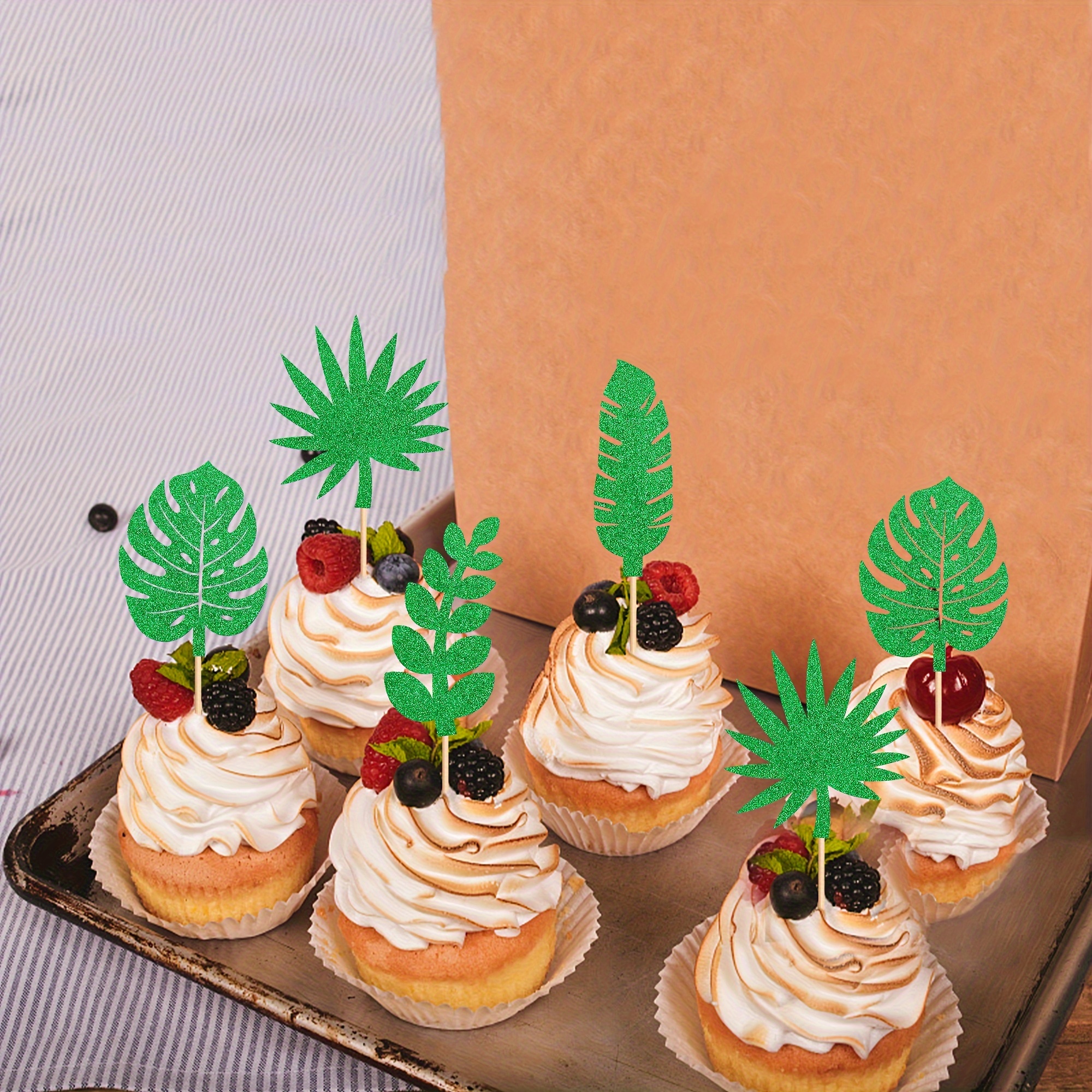  24 piezas de decoración de tartas, palmera verde