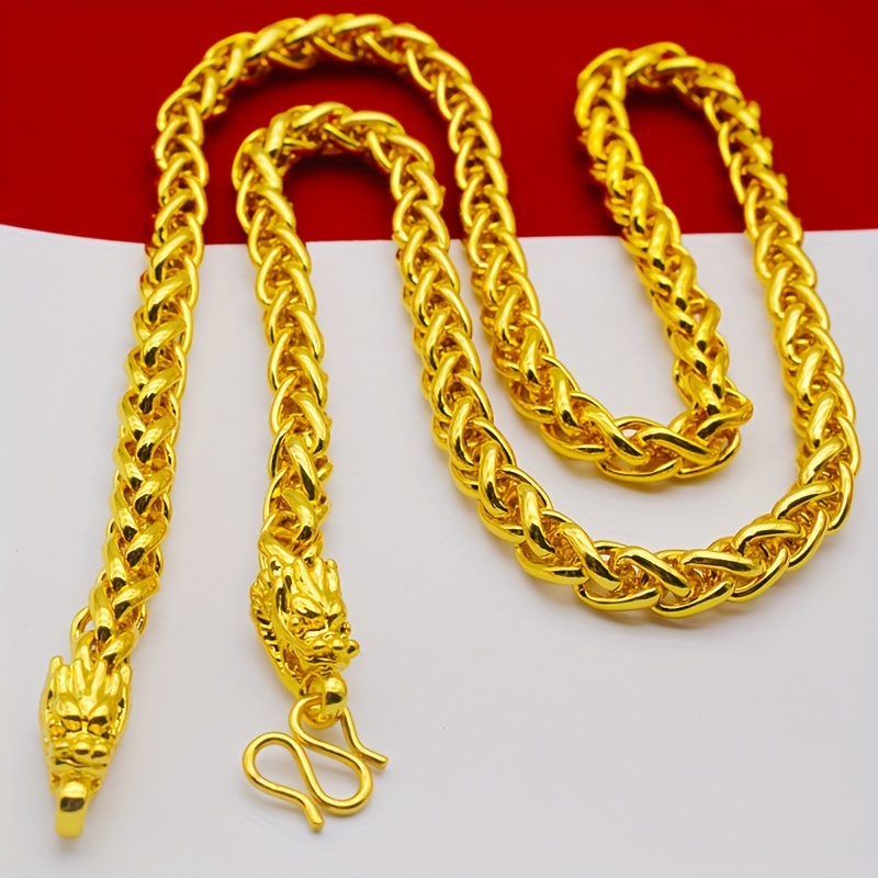 

1pc Fashionable Golden Necklace For Men And Women