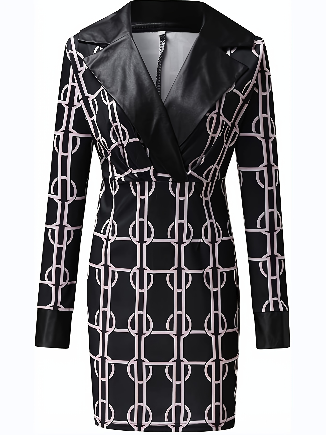 knee length dresses for ladies Demure Long Sleeve Open Back Dress Sequin Black main image 1