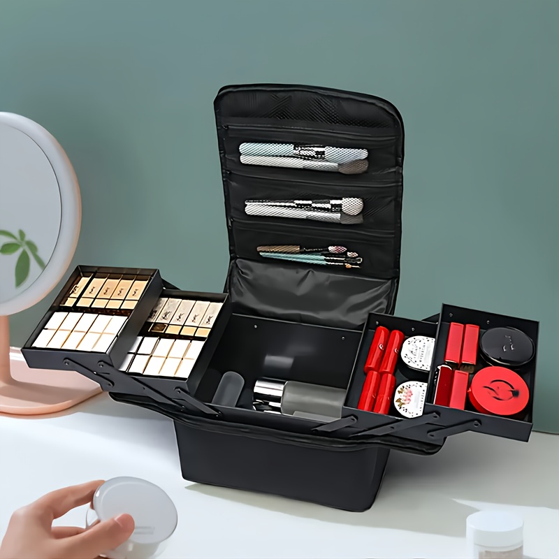 Kit de pedicura Caja organizadora de maquillaje, organizador de maquillaje  portátil, caja de herramientas de viaje, caja de cosméticos portátil, bolsa