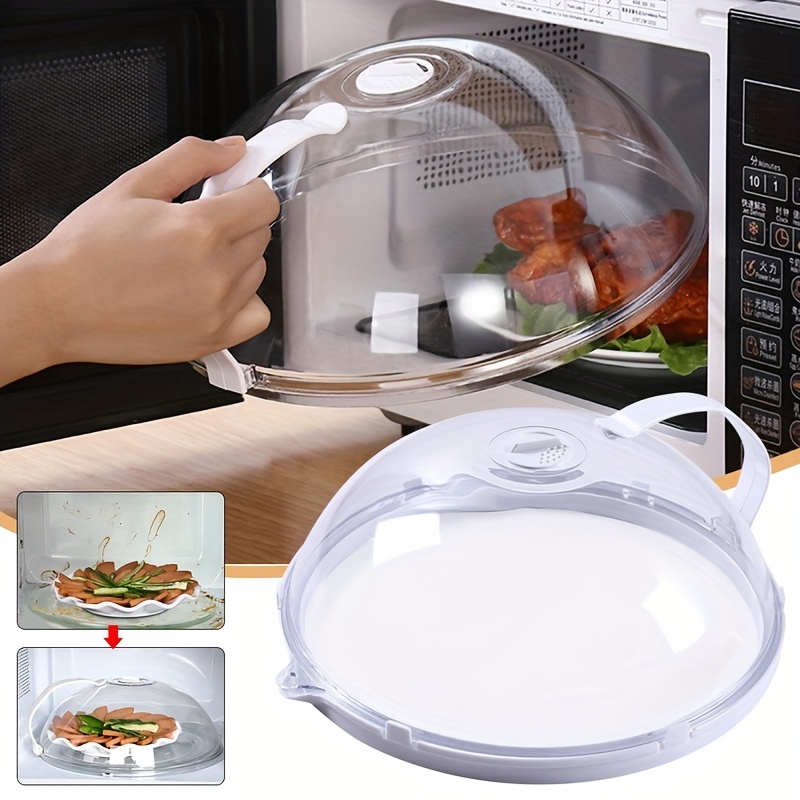 Plastic Microwave Plate Cover Clear Steam Vent Splatter Lid 10 Food Dish  New