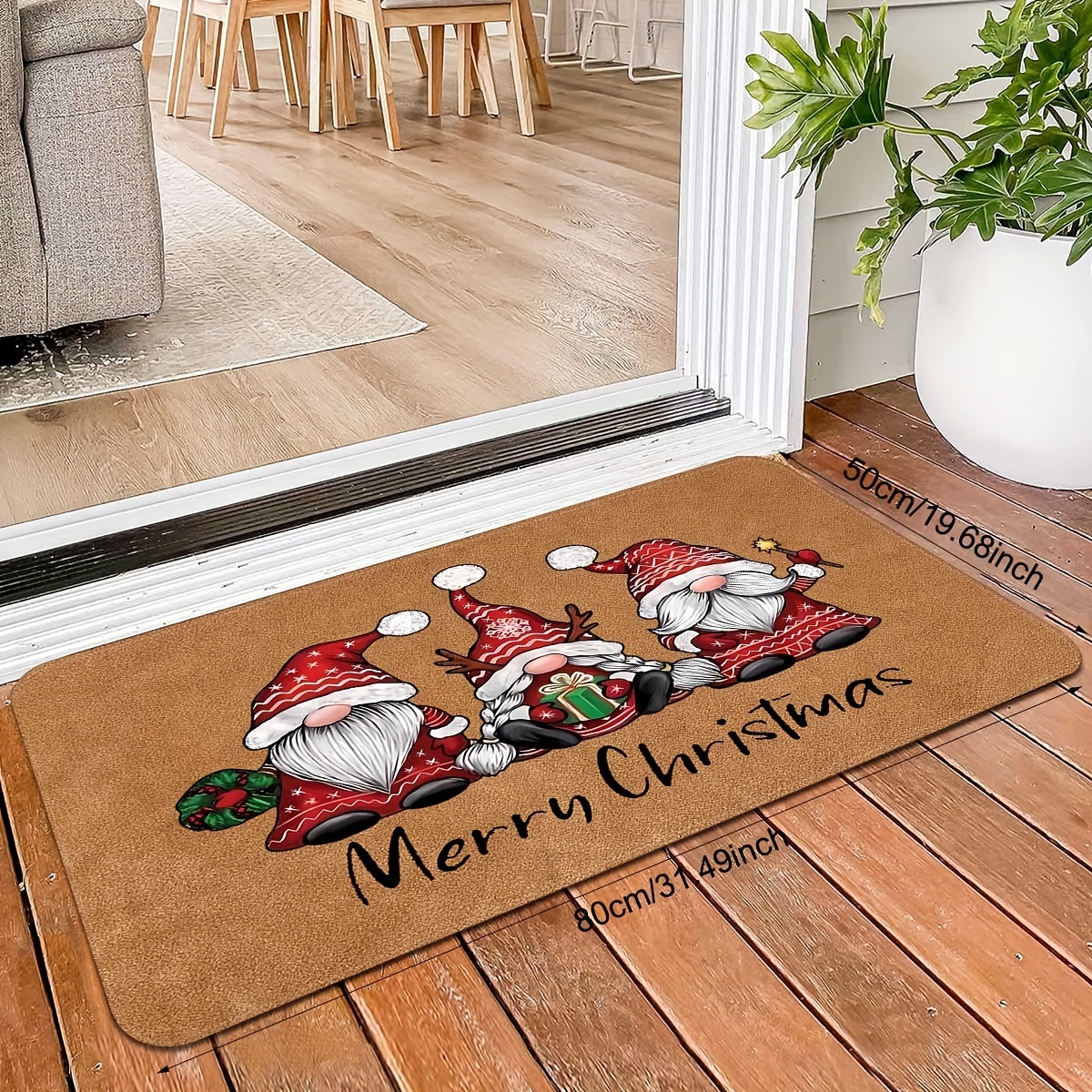 Moresave Paillassons de Noël Tapis de Sol Père Noël Elk Tapis Chambre Salle  de Bain Salon Tapis Décoration Absorbant Tapis Antidérapant Décoration de  Noël 2 x 6 Pieds 