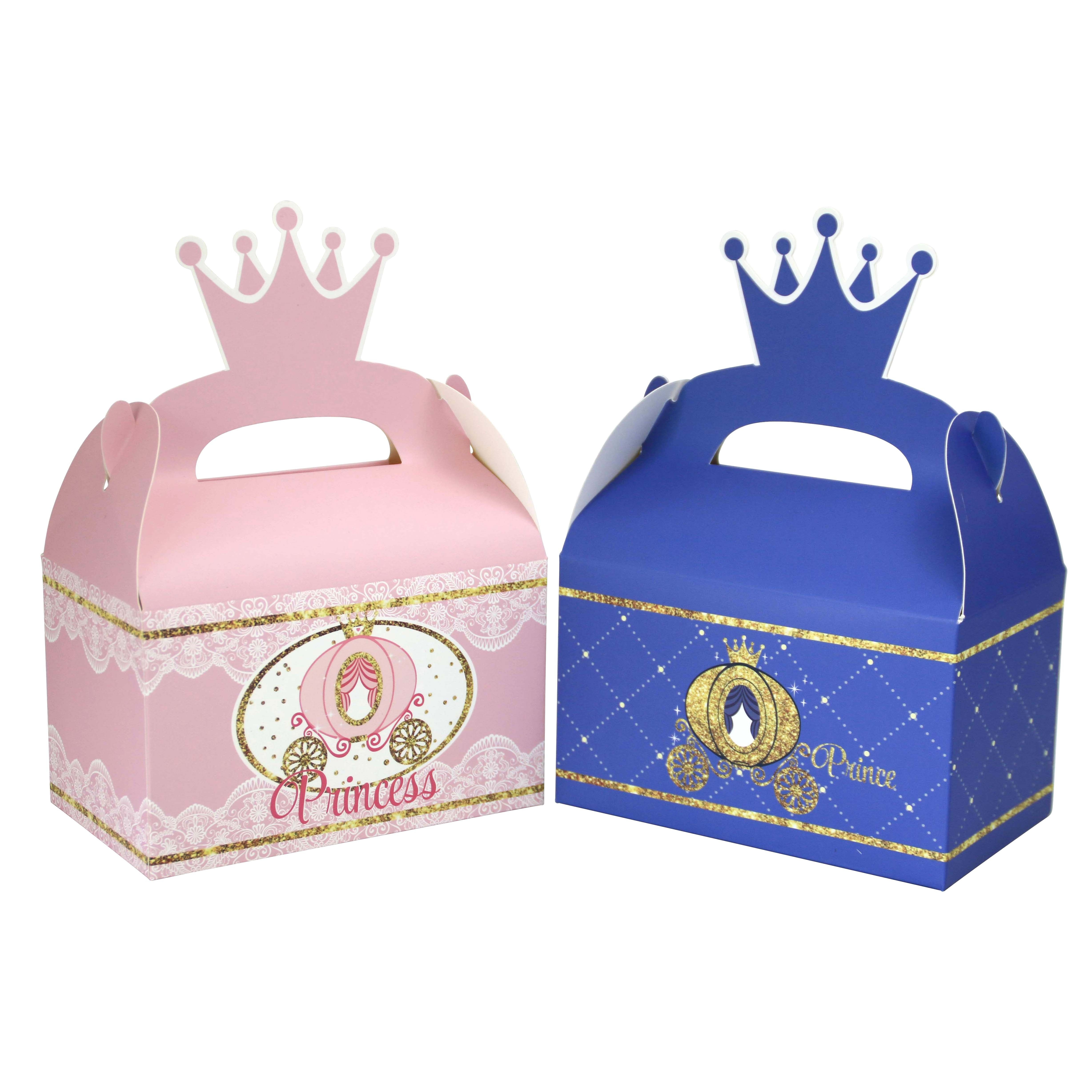 Paquete de 16 bolsas de regalo para fiesta de príncipe con temática de  príncipe, bolsas de dulces azules, bolsas de papel kraft con asas para  niños