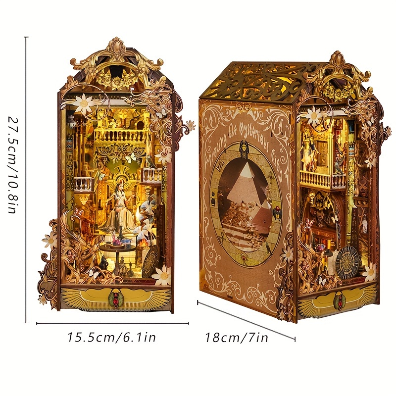 diy miniature scene wooden handmade book standing 3d three - Temu