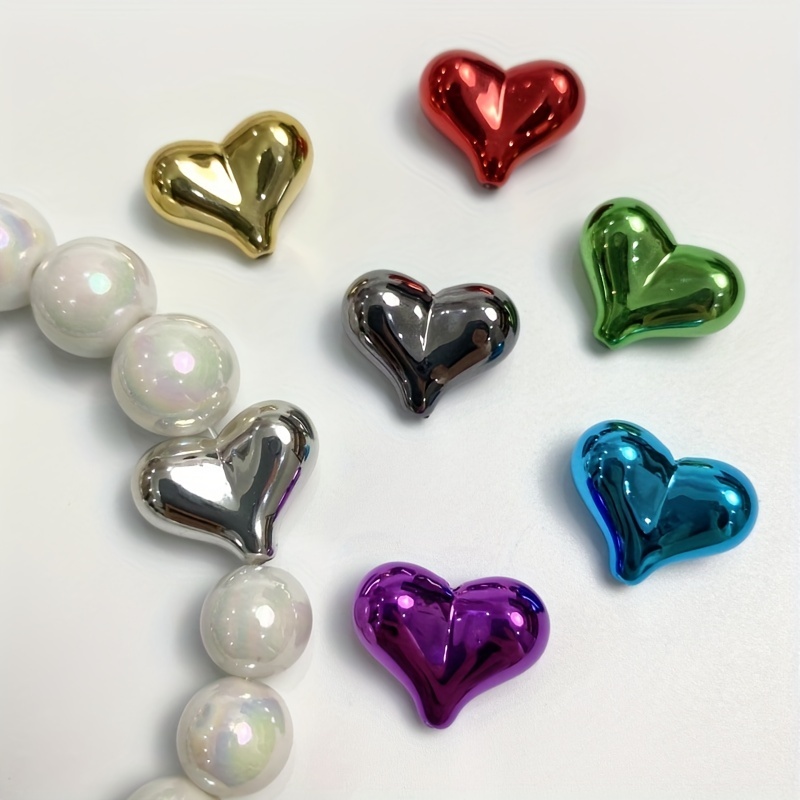Colorful Uv Plated 3d Heart Shape Flat Back Acrylic Loose Beads For Hairpin  Phone Chain Accessories Diy Crafting Jewelry Making Supplies - Temu Austria