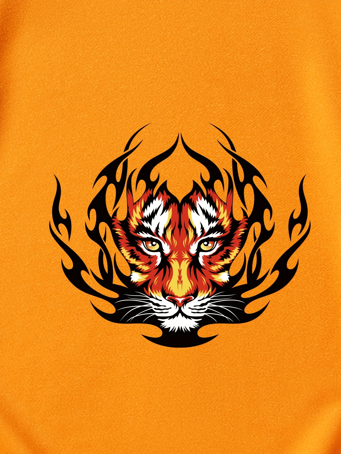 Tiger Orange Tiger Print Face T-Shirt