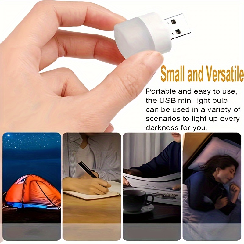 Usb Night Light Compact Led Bulb Portable Mini Lighting - Temu