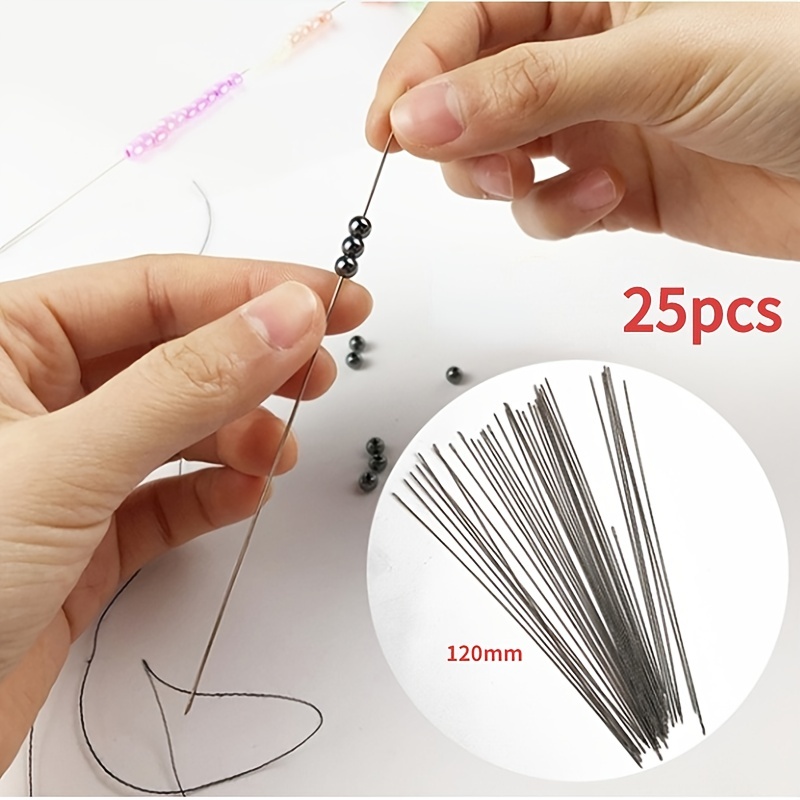 3/6PCS Curved Beading Needles Stainless Bead Spinner Needles Thin Bead  Needles for Jewelry Making Sewing