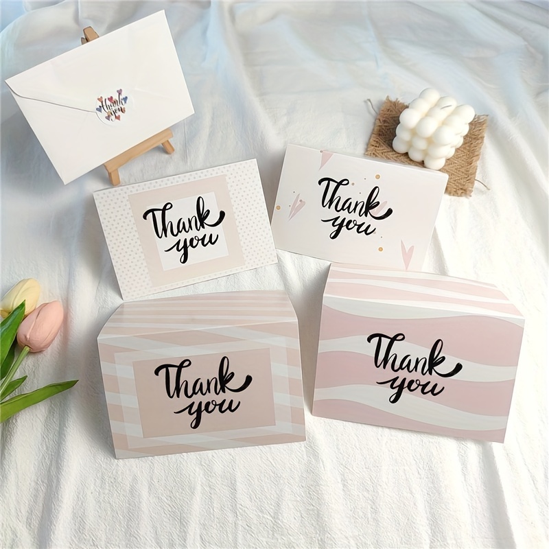 6pcs, Thanksgiving Greeting Card Thank You Cards Creative Message Card With  Envelope, Small Business Supplies, Thank You Cards, Birthday Gift, Cards, 