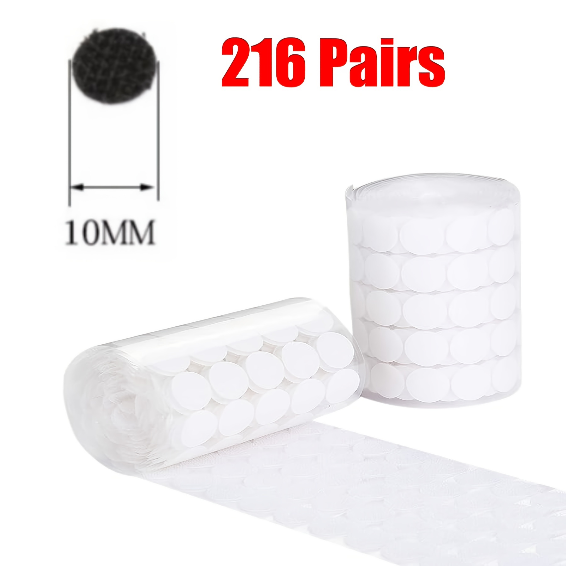 20mm White Round Coins Dots Self Adhesive Velcro Dots Hook and Loop Use For  Bed Sheet, Sofa, Mat, Carpet, Anti Slip Mat 100PCS