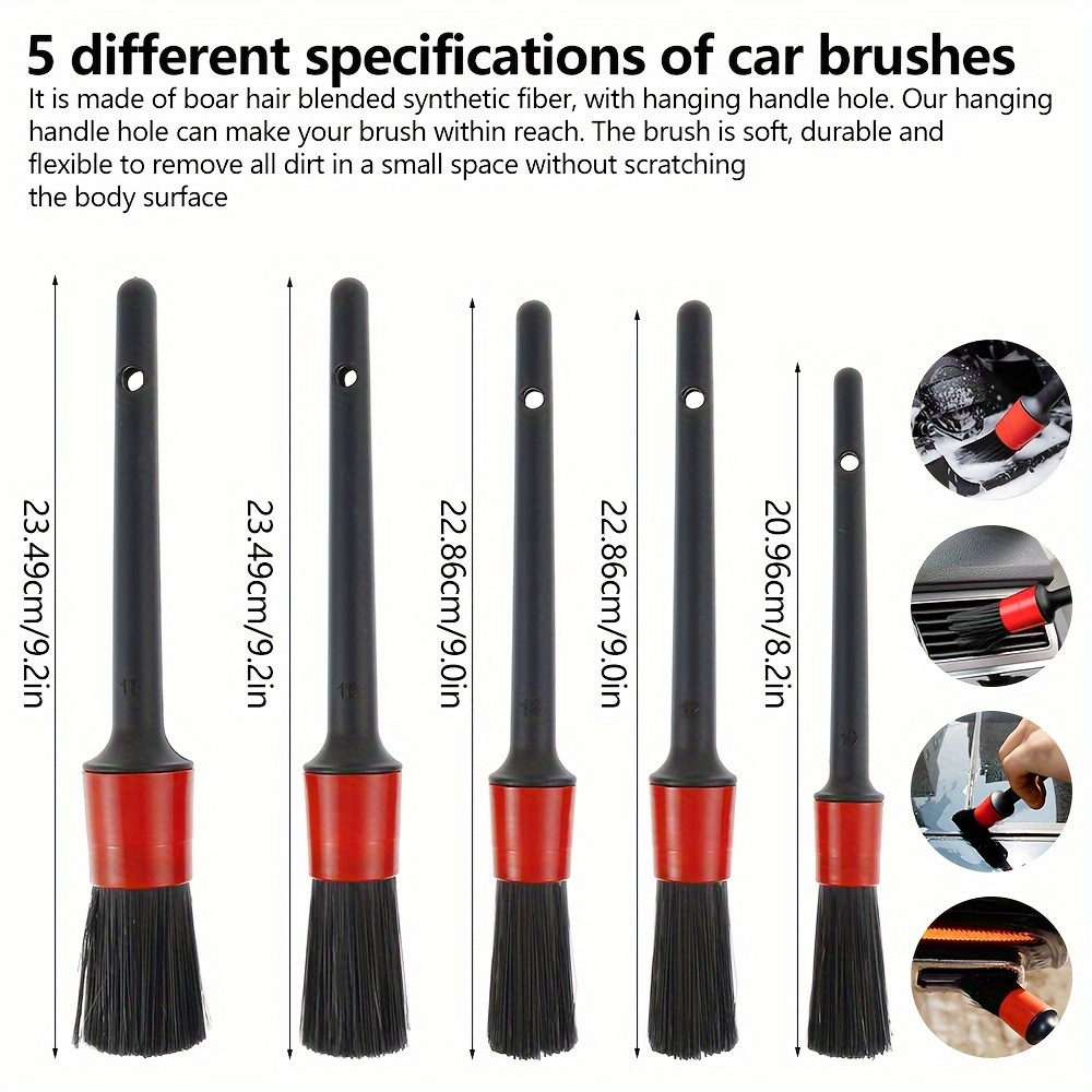 Car Detailing Brushes Set Cleaning Wheels Engine Emblems Air - Temu