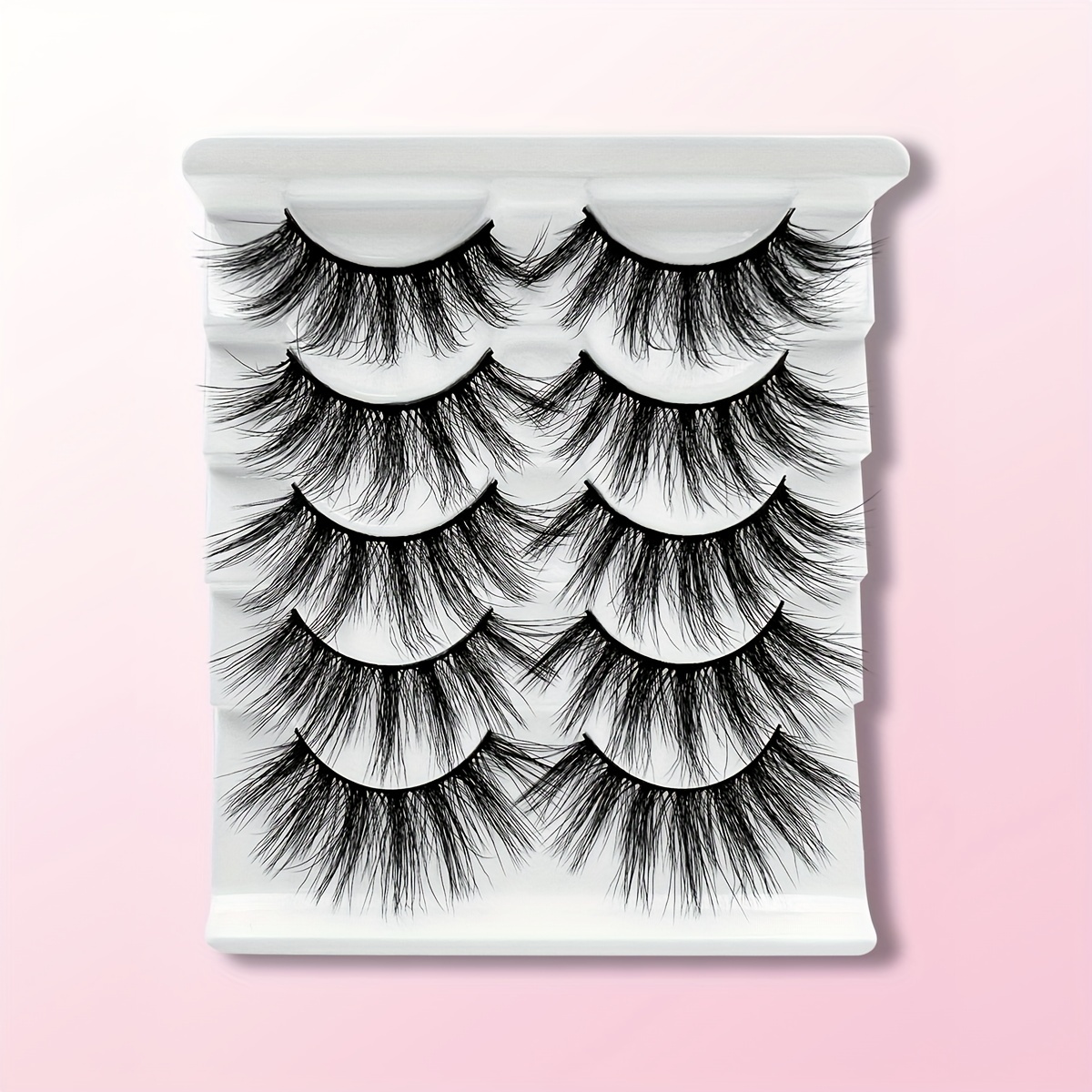 5 Pairs 3D Dramatic Volume Faux Mink False Eyelashes 19 21mm