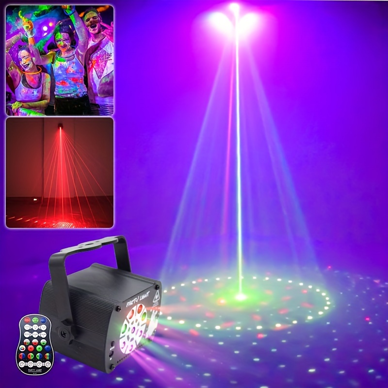 1pc Party Lights DJ Disco Lights, Disco Ball RGB Voice Control Laser Light,  DJ Light Projector With Remote Control, For Home Indoor Outdoor Party Chri