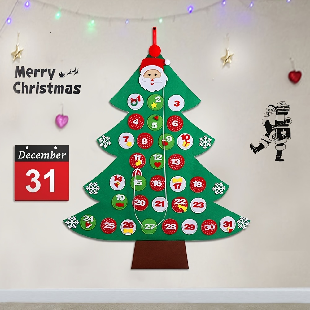 Caja de calendario de Adviento de Navidad 2024, cuenta regresiva de 24 días  para Navidad, caja de tesoro de cartón impresa, haz y llena tu propio