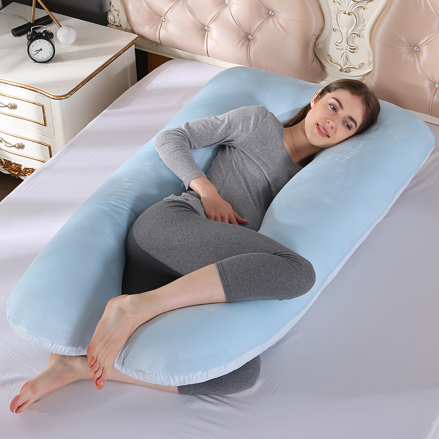 1pc maternity pillow removable and washable u shaped pillow large cushion waist pillow throw pillow details 3