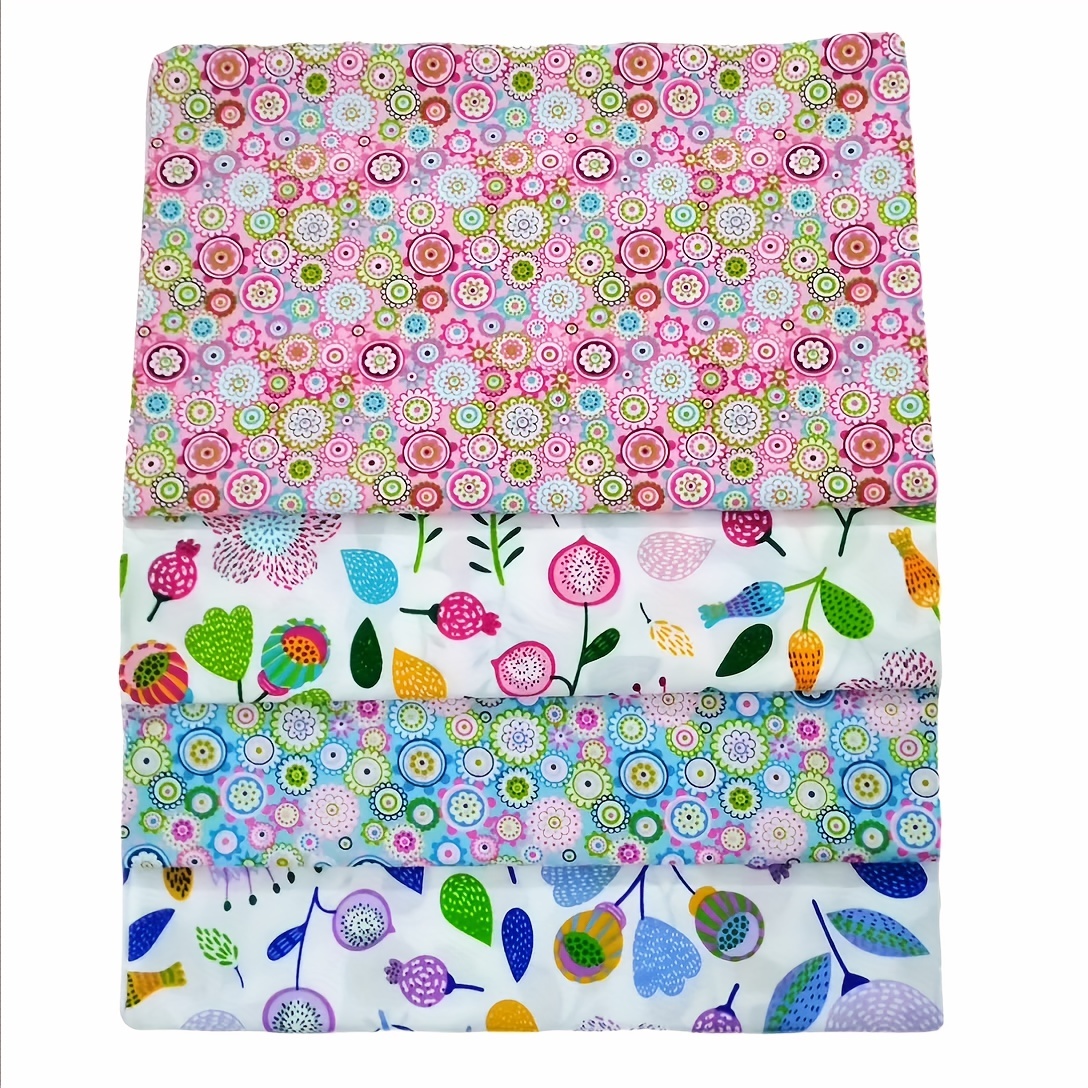 10 piezas de tela de patchwork de 20 x 20 pulgadas, tela floral de retazos  de algodón morada, tela de costura hecha a mano en diferentes diseños para