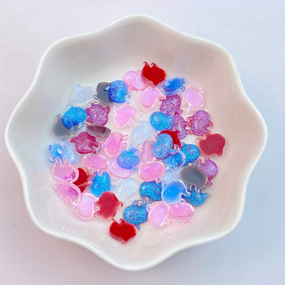 50Pcs Halloween Nail Art Charms Resin Mini Ghost Flat Back Manicure Parts