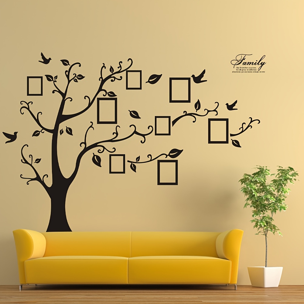 Tree Wall Decal 3D Living Room Green/Yellow Acrylic Best Decorative