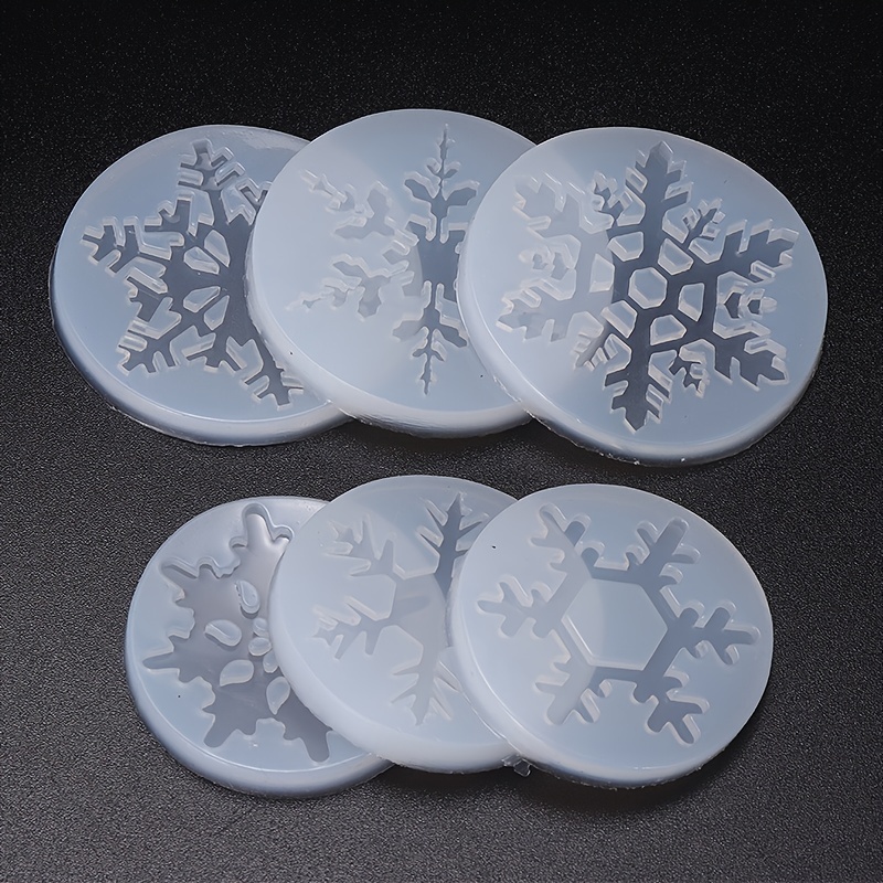 6pcs Silicone Christmas Snowflake Mold Pendant Jewelry Making Epoxy Resin  Mould