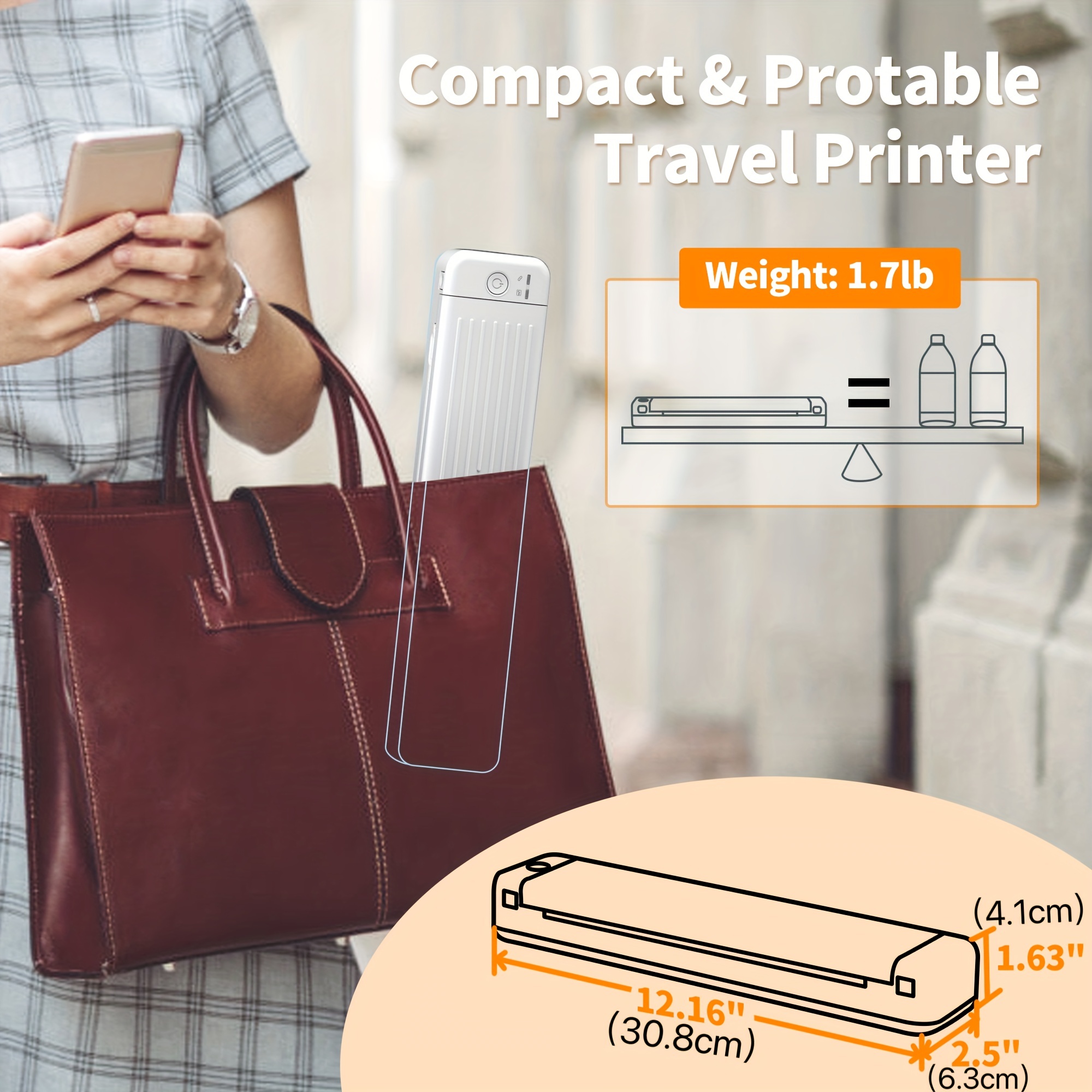 Portable Printer Wireless For Travel P831 Inkless Thermal - Temu