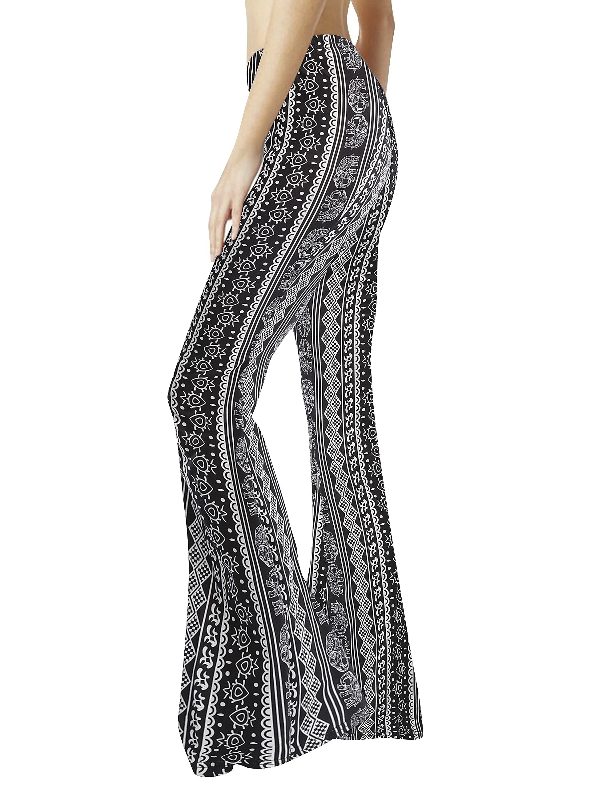 Ethnic Style Flare Leggings High Waist Bohemian Casual Flare - Temu  Australia