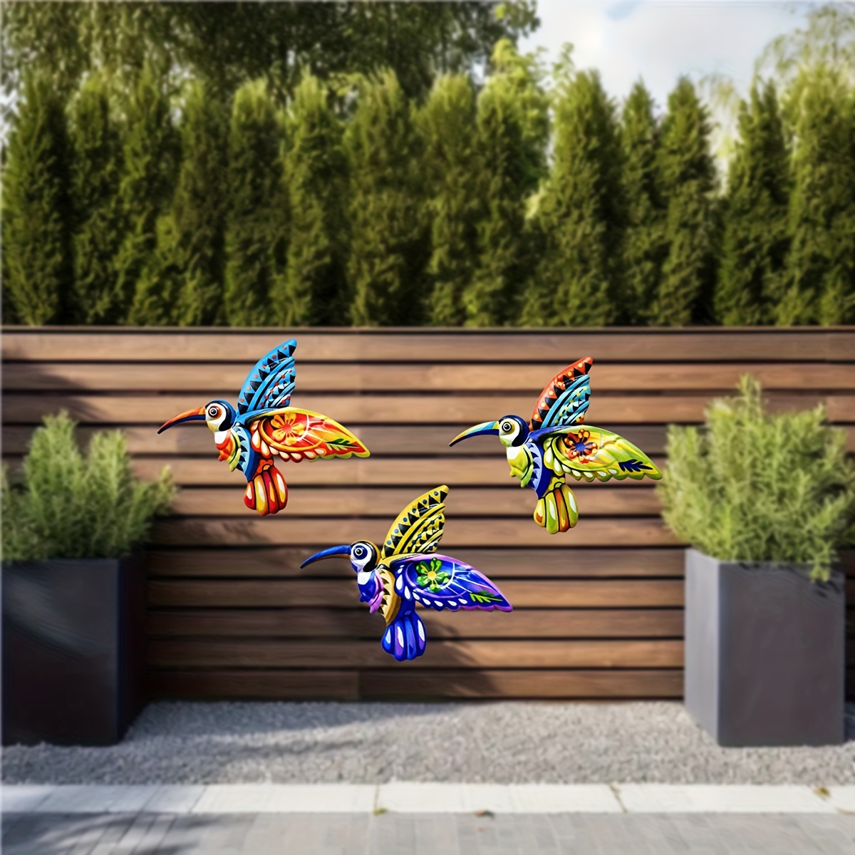 1 Piece Metal Butterfly Wall Decor Art Outdoor Outside Indoor Garden Patio  Yard Fence 3D Colored Metal Butterflies Sculpture Wall Art / Outdoor Wall