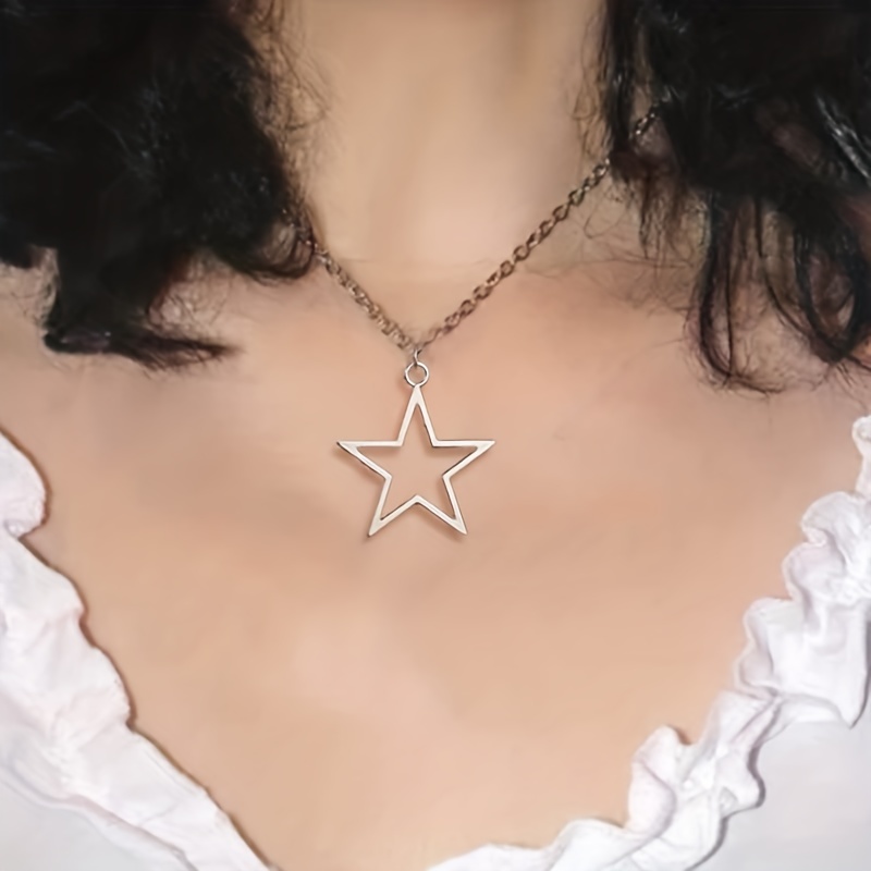 Y2K Aesthetic Hollow out Star Necklace Korean Fashion DIY Choker