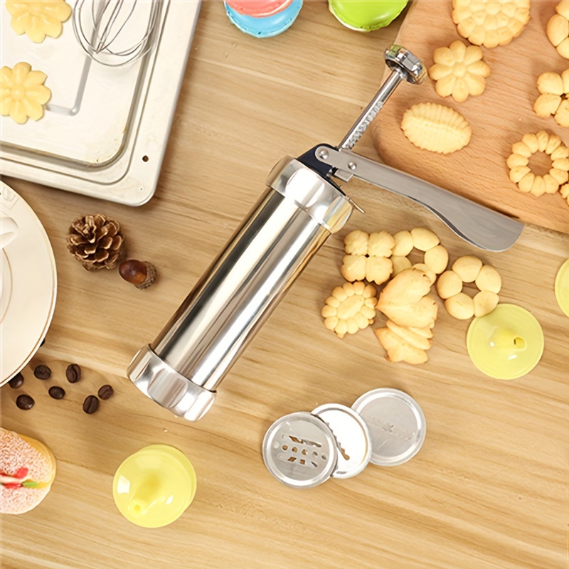 Set, Cookie Press Gun Kit, Metal Cookie Gun With Decorating Tips And Discs,  For Cookie Making, Cupcake Decorating, And More, Baking Tools, Kitchen Gad