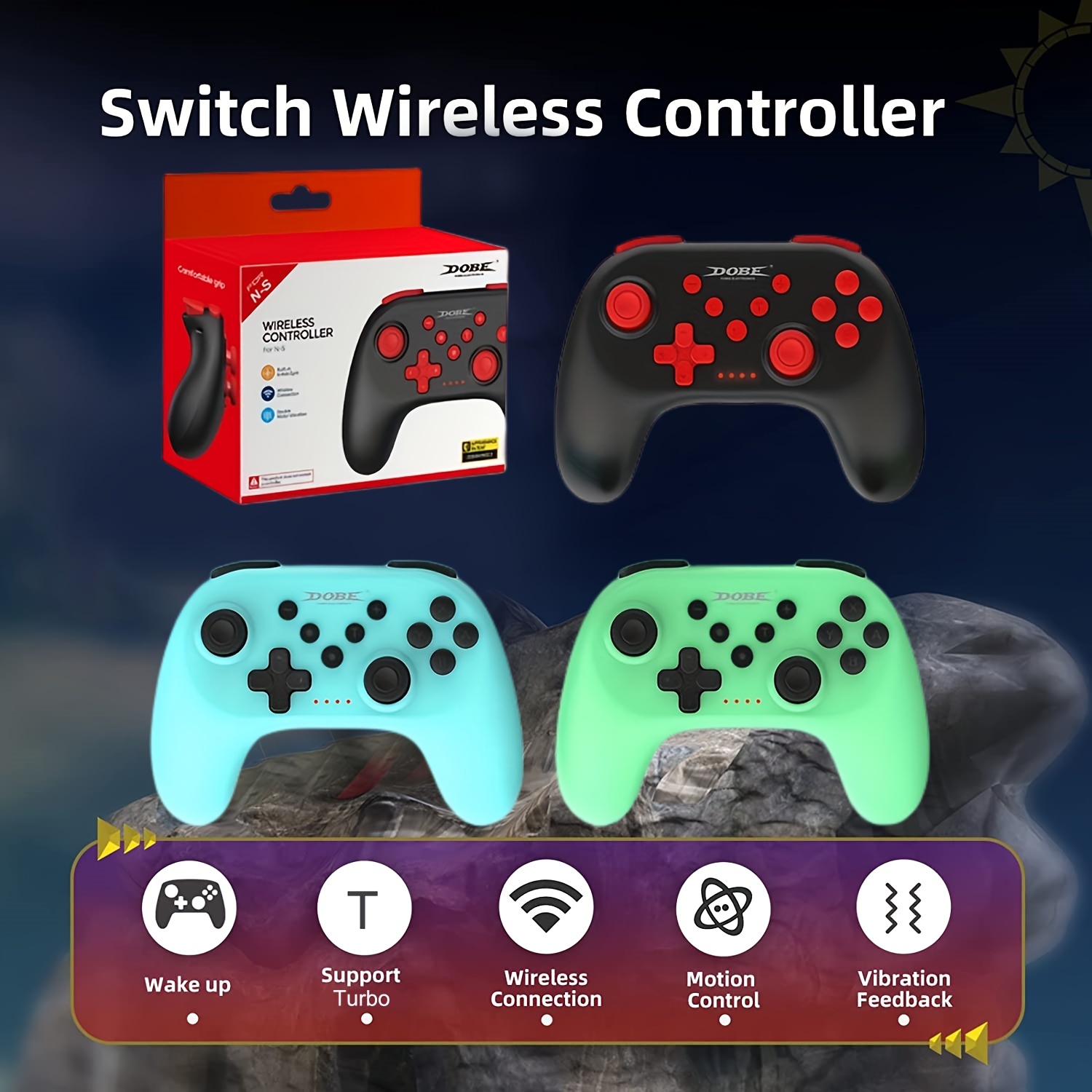 Mobile Phone Bluetooth Gamepad Joystick Controller,Dual Shock and Xbox  Wireless Gaming Controllers for iPhone/Android/PC/Mac/Switch,USB Wireless  Receiver,Turbo,Dual Vibration 