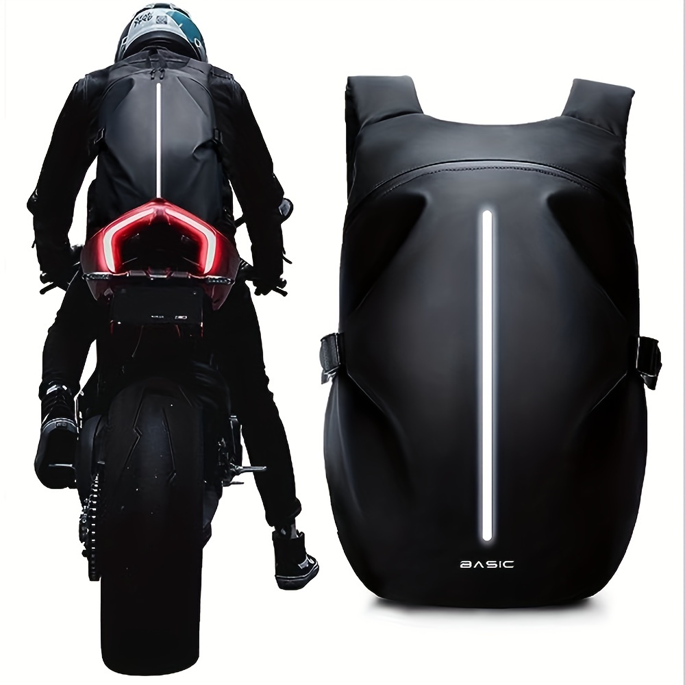Mochila Viaje Impermeable Motocicleta Negra Almacenamiento - Temu Spain