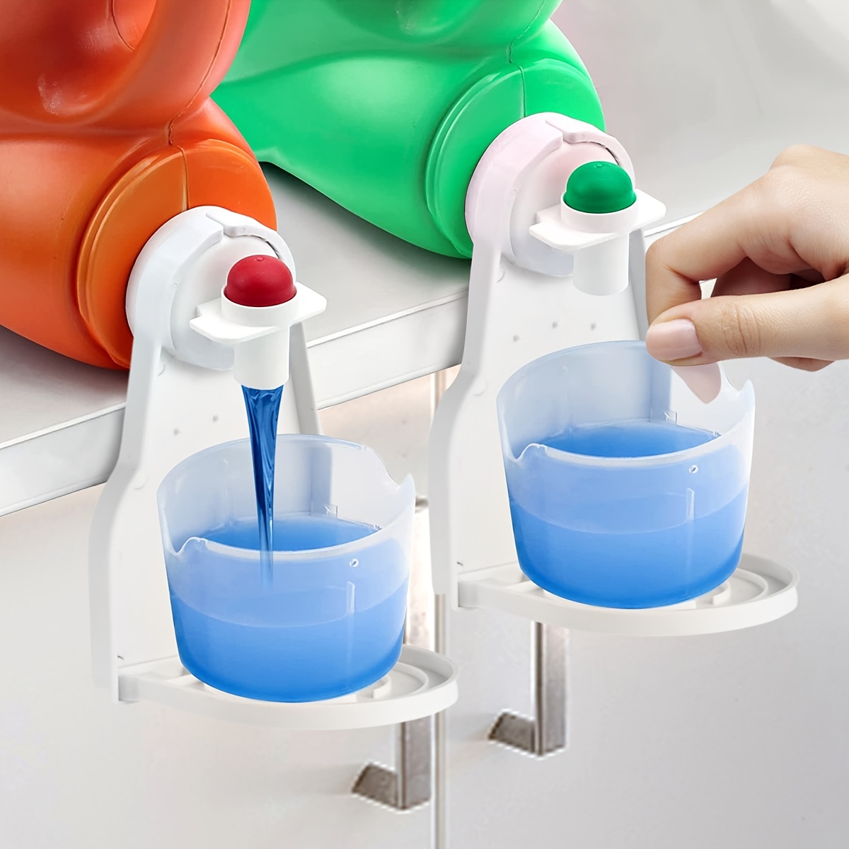 2 Pack] Laundry Detergent Cup Holder, Detergent Drip Catcher (Upgraded Drip  Tray), No More Mess or Leaks 