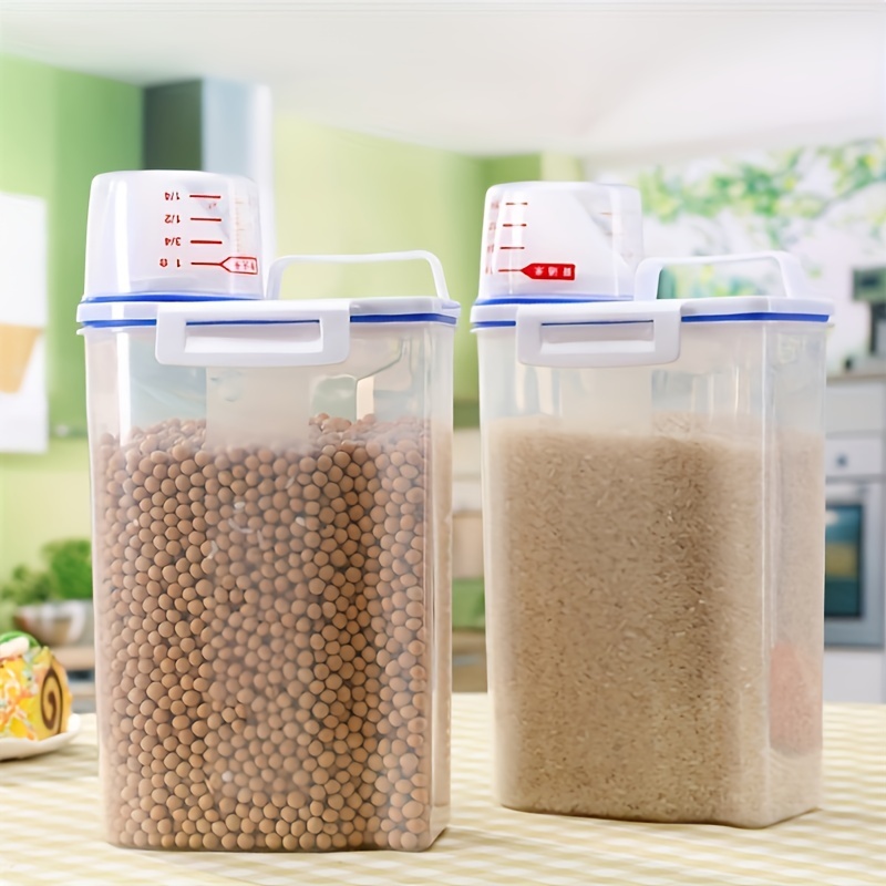 JTLB Kitchen Storage Solution Airtight and Odorless Rice Container - Bug  Proof Box with Transparent Viewing Window for Rice, Grains, Sugar, and  Flour