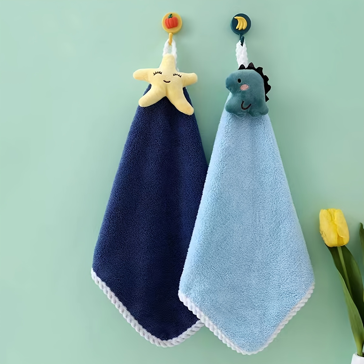 Hand Towel With Hanging Loop,cute Hand Towels With Hanging Loop, 4pcs Towel