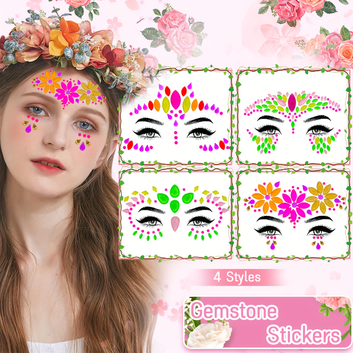 Superior Quality MGB Butterfly Eye Stickers Halloween Face Stickers  Metallic Stickers Face Gems Glitters Party Dress up Pasties 