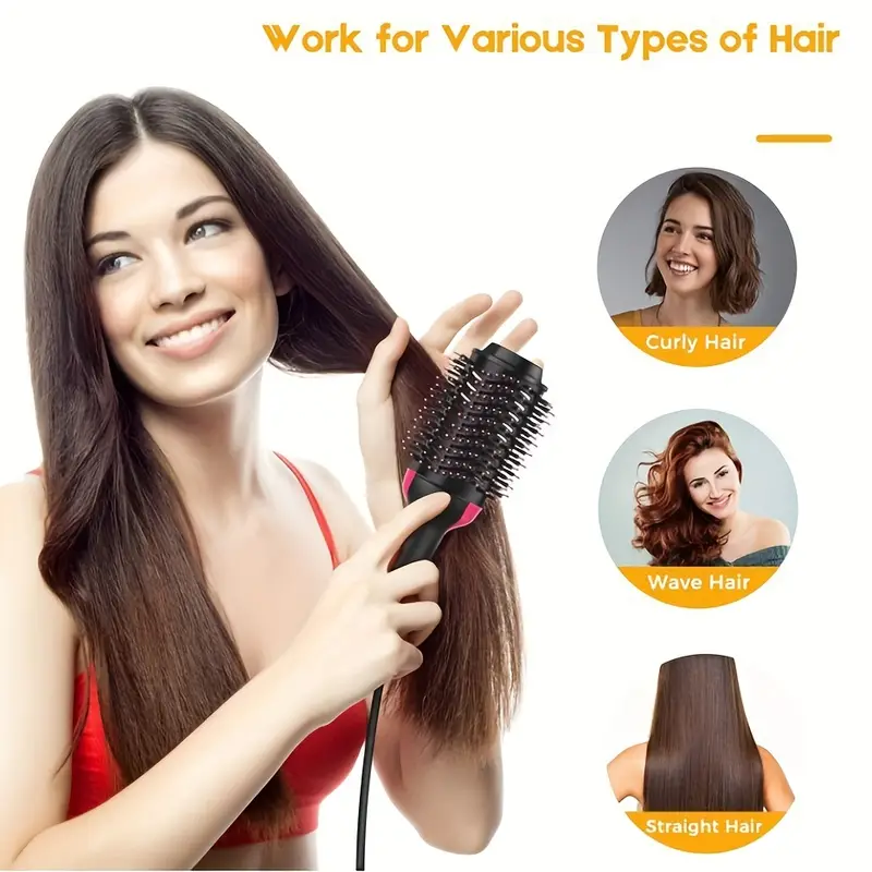 european standard one step hot air brush 3 in 1 multi function hot air comb hair straightener wet and dry blow drying comb with anti scald function hair styling blow dryer details 4